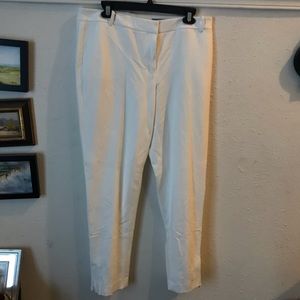 White straight leg dress pants